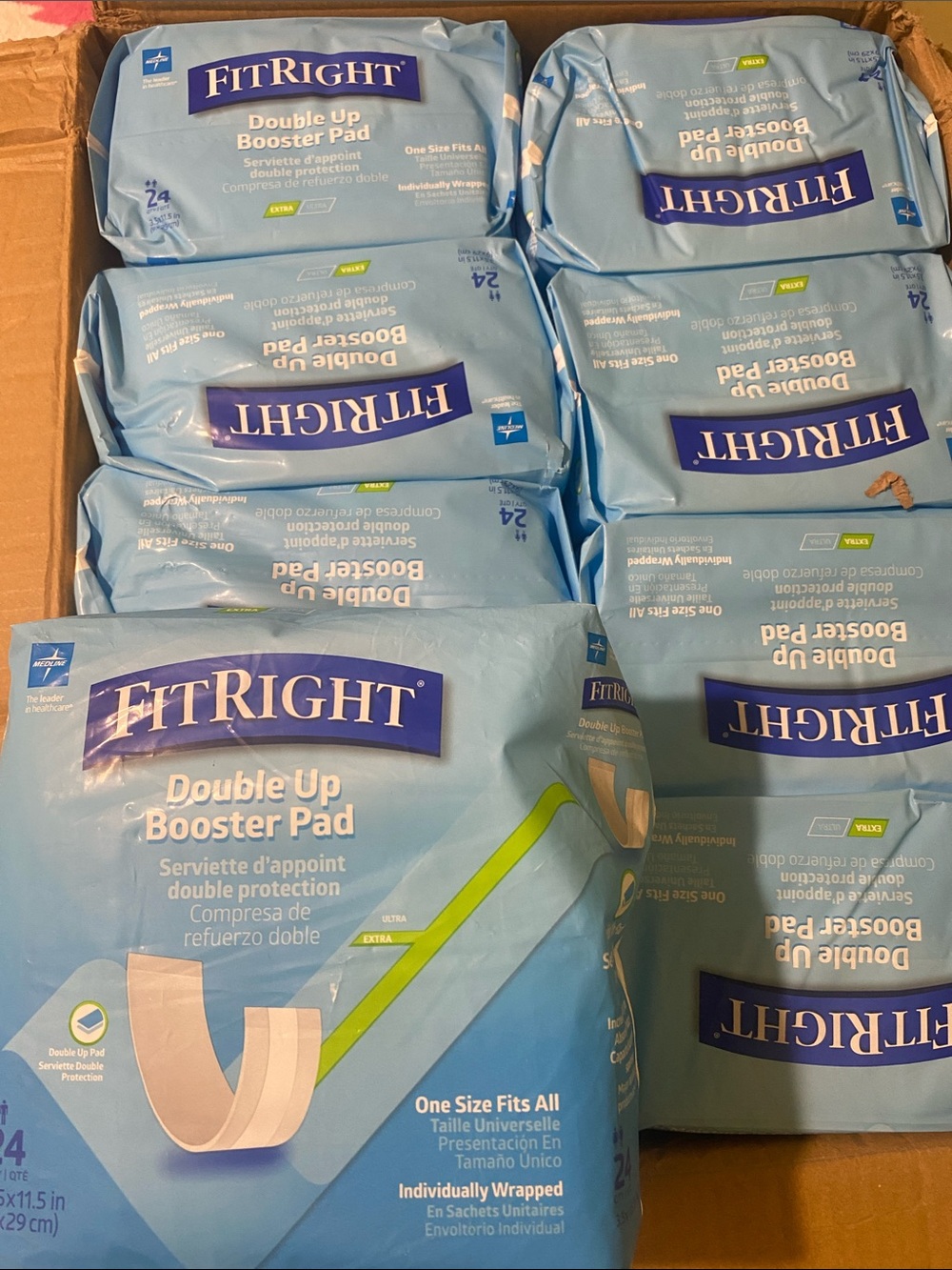 Double Up Booster Pad - Blue - Extra Absorbency 8 pack each 24qty